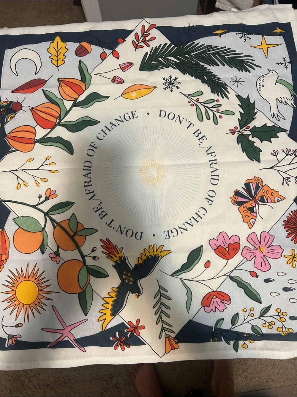 Anthropologie Bandana Dish Towel - Don’t be Afraid of Change